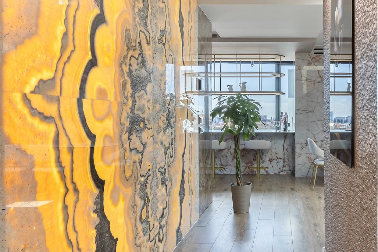 Marble dining area